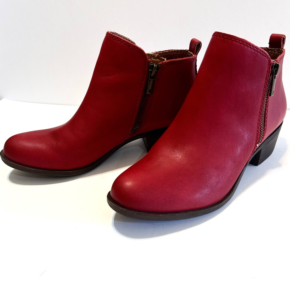 Lucky Brand Garnet Leather Ankle Boots Size 7